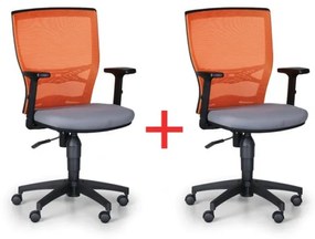 Kancelárska stolička VENLO 1+1 ZADARMO, oranžová/sivá