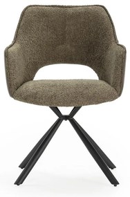 Zelené čalúnené jedálenské kreslá v súprave s podrúčkami 2 ks Mariel – Marckeric