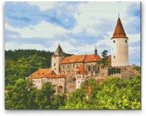 Gario Diamantové maľovanie Hrad Křivoklát Rozmery: 50 x 40 cm, Rámovanie: Iba zrolované plátno, Diamanty: Štvorcové
