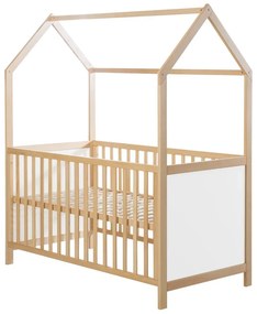 Postieľka v bielo-prírodnej farbe 70x140 cm – Roba