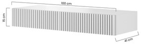 Závesný písací stôl Nicole 100 cm so zásuvkami - biely mat