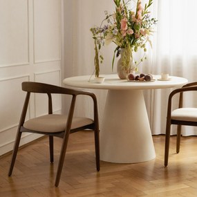 Jídelní kulatý stůl Aurora 120 cm ecru