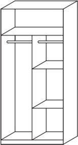 Sconto Šatníková skriňa CASE 3731 biela