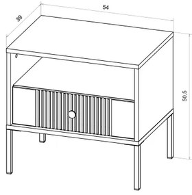 Nočný stolík LUE čierny