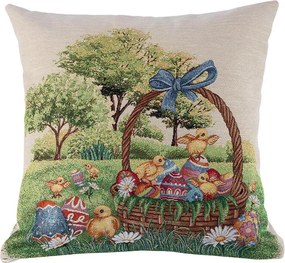 Gobelínová obliečka na vankúšik KURIATKA 45 x 45 cm