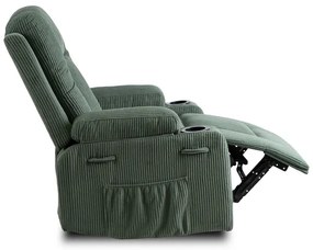 Masážne polohovateľné kreslo ARIEN zelený manšester - vintino.sk