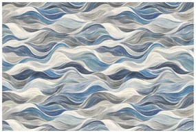 Samolepiaca tapeta modré vlny na sivom pozadí
