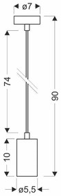 Candellux Čierny závesný luster Tubo 10cm pre žiarovku GU10 31-78537