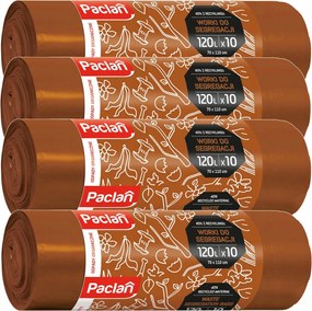 4x vrecia na odpad 120 l 10 ks hnedé na segregáciu biologicky odbúrateľné PACLAN