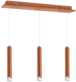 Závesné svietidlo Copper, 3x medené kovové tienidlo, c