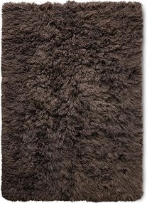Hnedý nadýchaný vlnený koberec Fluffy rug espresso - 200*300 cm