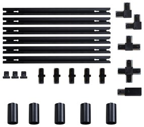 Moderný koľajnicový systém s 5 čiernymi bodovými svetlami 1-fázový GU10 50 mm - Iconic Ruby