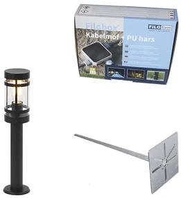 Moderné vonkajšie svietidlo čierne 50 cm IP44 - Lesk