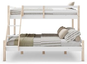Biela poschodová detská posteľ z borovicového dreva 90x190/140x190 cm Livia – Marckeric