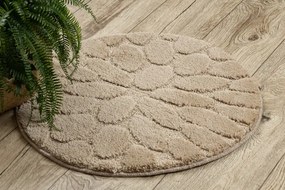 Kúpeľňový koberček SUPREME STONES kamienky, béžový kruh