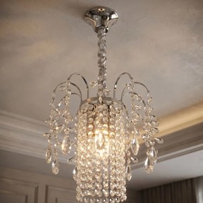 Toolight Toolight, krištáľová závesná lampa Ø30 cm, 3×E14, SWE089-CP, chrómová, OSW-30216