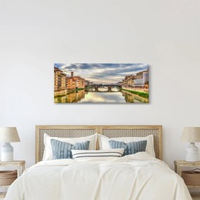 Obraz mesta s riekou (120x50 cm)