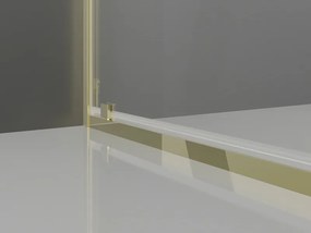 Mexen Exo, výklopný sprchový kút 90 x 90 cm, číre sklo, zlatá, 8181-090-090-50-00