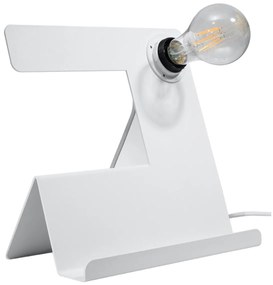 Stolná lampa Incline, biele telo svietidla