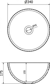 Mexen Dora, sklenené umývadlo na dosku 34 x 34 cm, číra, 24113400
