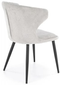 Jedálenská stolička MERMA — oceľ, látka, šedá