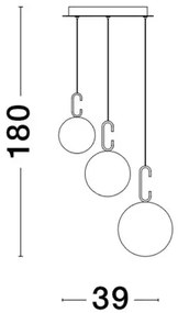 Rustikálny luster Hook 39 zlaté