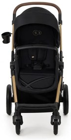 KINDERKRAFT-Kombinovaný kočík 3v1 MOOV 2 AIR Pure black + autosedačka MINK PRO