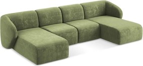 Zelená ženilková rohová pohovka (do tvaru "U") Lani – Makamii