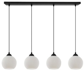 Závesné svietidlo Riffle Round, 4x biele sklenené tienidlo, b