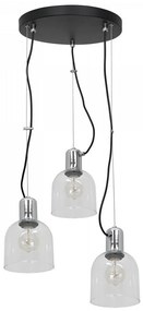Luster na lanku BANCO 3xE27/60W/230V okrúhly číra
