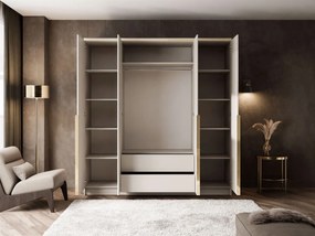 ŠATNÍKOVÁ SKRIŇA NESSIE KAŠMÍR 4D ZLATÉ ÚCHYTKY + ZRKADLÁ