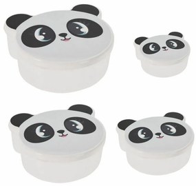 Sada detských desiatových boxov Panda, 4 ks, 200 ml, 300 ml, 500 ml a 750 ml