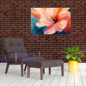Obraz - Maľovaný kvet (90x60 cm)
