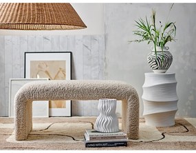 Krémová lavica z textílie buklé Bobbie – Bloomingville