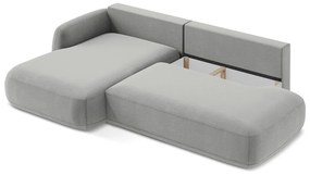 Svetlosivá rozkladacia rohová pohovka (ľavý roh/s leňoškou) Hale – Makamii