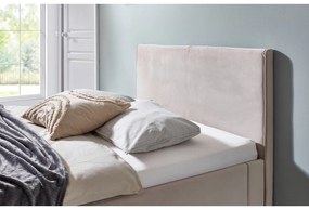 Biela/krémovobiela čalúnená dvojlôžková posteľ bez roštu 140x200 cm Leira – Meise Möbel