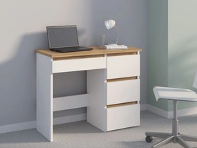 Stôl 75 x 94 x 43 cm, farba biela / dub