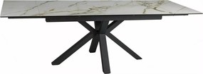 Rozkládací jídelní stůl Columbus Ceramic 160/240 cm bílý mramor/černý mat