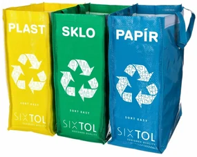 Sixtol Tašky na triedený odpad SORT EASY 3 SLIM, 18 x 30 x 40 cm, 3 x 22 l, 3 ks