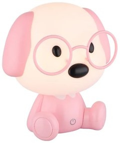 Globo 21761P - LED stmievateľná detská nočná lampa PUPPY 1W/5V 500 mAh ružová
