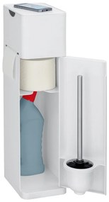 Biely plastový stojan na toaletný papier so štetkou Imon – Wenko