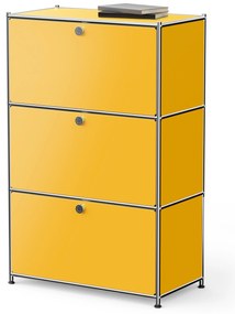 Kovová komoda »CN3« s výklopnými priečinkami, žltá