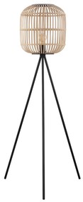 EGLO Podlahové svietidlo trojnožka BORDESLEY, drevo, 139x35cm