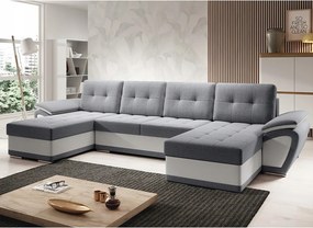 Prešívaná rohová sedačka Enzo U s funkciou spania a pružinou