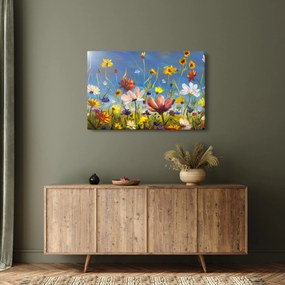 Maľovaný obraz rozkvitnutej lúky (90x60 cm)