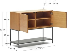 Nízka komoda v dekore duba v prírodnej farbe 97,5x80 cm Vedrana – Kave Home