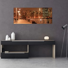 Obraz - Nočné mesto (120x50 cm)