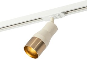 Moderný bodový reflektor béžový so zlatom pre 1-fázový koľajnicový systém GU10 50 mm - Iconic Kohua