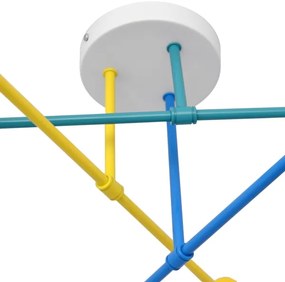 Prisadený luster CAMBRIDGE 6xE27/20W/230V modrá/žltá