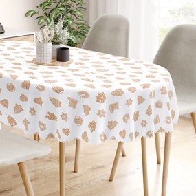 Goldea vianočný oválny teflónový obrus - perníčky 120 x 160 cm